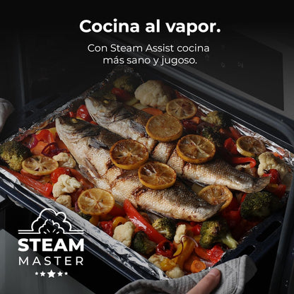 Four Encastrable Pyrolytique 60Cm Bolero Hexa P506000 Matt A+. 3400W, Capacité De 81L, 11 Fonctions Avec Airfryer Master, Pizza Master, 3D Cooking, Steam Base X2, Pyrolyse