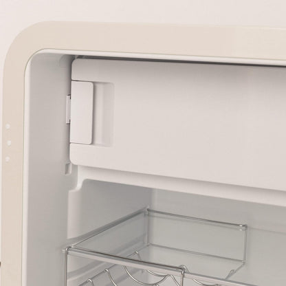 / RETRO FRIDGE 83.5 Marble/Réfrigérateur Blanc Cassé Avec Poignée Marbre/Pratique Et Fonctionnel, Matériaux Résistants
