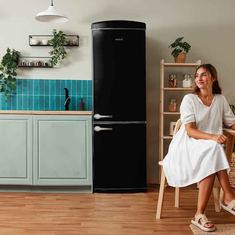 Réfrigérateur Combi Rétro Bolero Coolmarket Combi Origin 294+ Black E. Réfrigérateur Rétro Noir, 294L, Total No Frost, Classe E, Multi Cooling, Ultra Fresh, Multi Air Flow, Congélation Rapide.