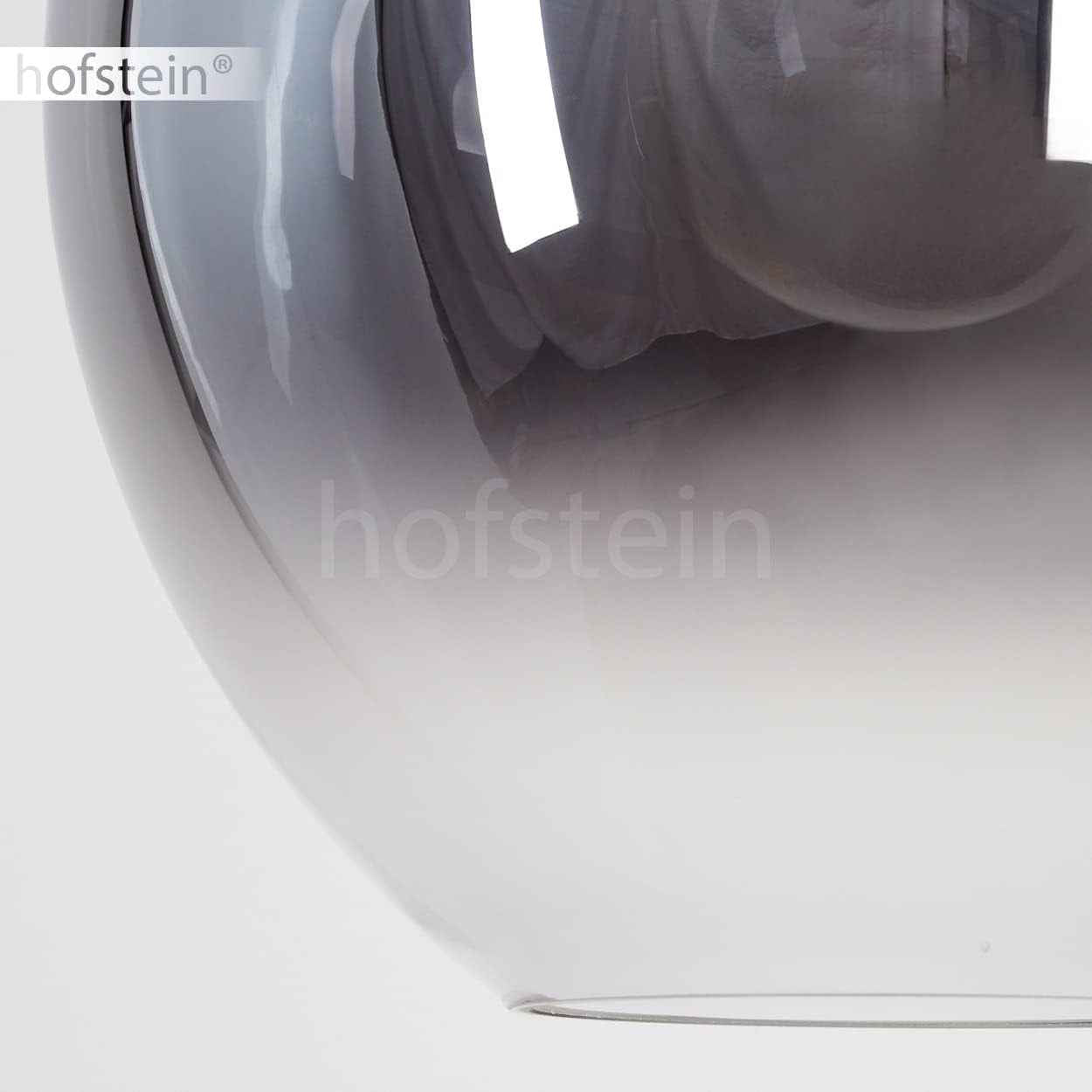 Azurara Lampe Suspendue En Métal/Verre Noir/Fumé/Transparent Design Moderne 3 Flammes Hauteur Max. 120 Cm 3 Ampoules E27