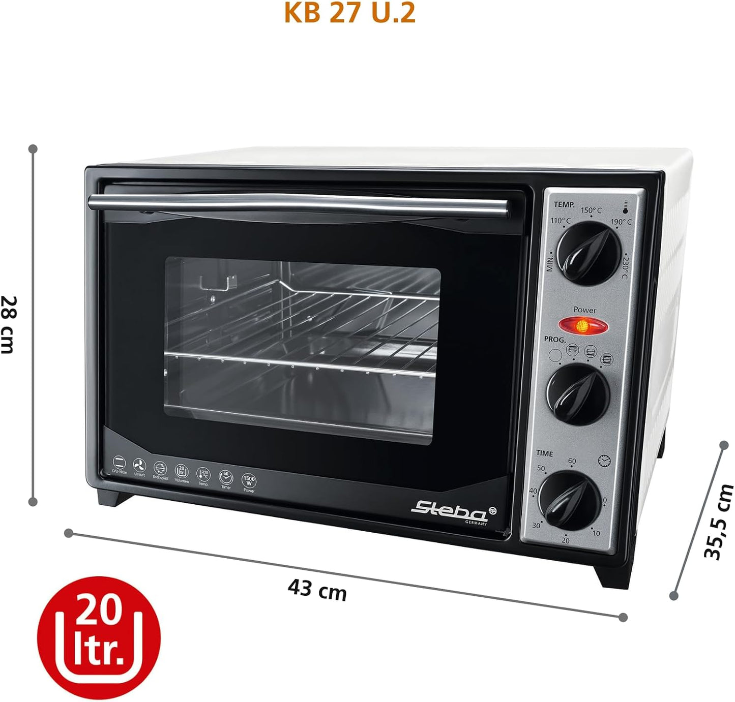 Steba KB 27 Four Avec Broche Grill 1500 W / Capacité 20 L (Import Allemagne)