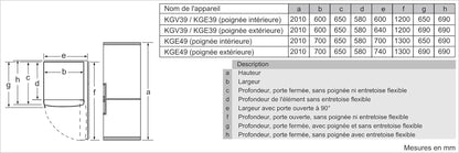 KGV39VLEAS - Série 4 -Réfrigérateur Combiné Pose-Libre - 201 X 60 Cm - Inox