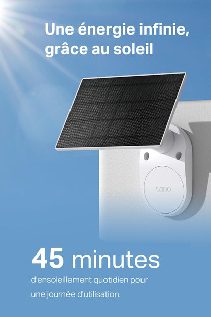 2K Camera Exterieur Sans Fil Solaire Detection Personne IA,C410 KIT | Alimentation Électrique Continue,Vision Nocturne Couleur, Stockage Flexible Microsd 512Go/Cloud,Ip65,Aucun Hub Requis