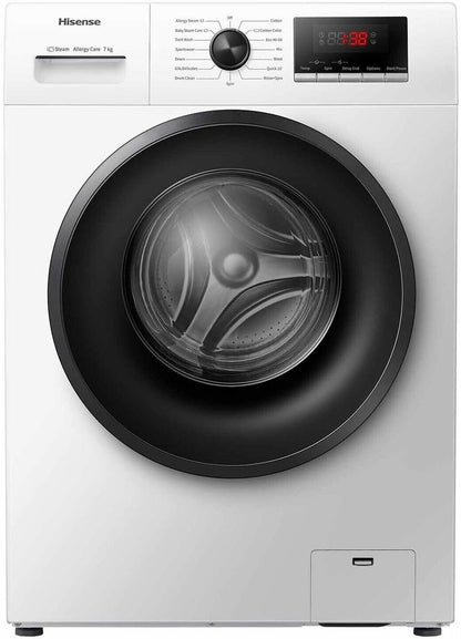 Hisense WFVB7012EM - Lavatrice a Carica Frontale 7 Kg, 1200 Tr/Min, 15 Programmes, Vapore, Affichage LED, Programma Rrapido, Partenza Ritardata, Child Lock01