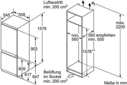 Ki77Saf30 IQ500 Encastrable Réfrigérateur/Congélateur/A + +/Kühlen : 172 L/Gefrieren : 61 L/Supercooling/Bigbox/Ecoplus/Flachschanier