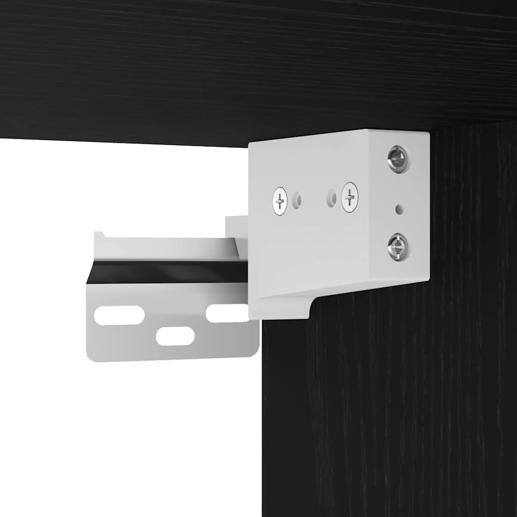 Meuble Mural 60 X 31 X 70 Cm Bois D'Ingénierie Chêne Noir | T'As Largement De La Place Pour Ranger Tes Affaires Et Garder Tout En Ordre,