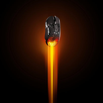 Aerox 5 Wireless - Souris Gaming Perforée RGB - Design Ultra-Léger Et Étanche - 9 Boutons - Bluetooth/2.4 Ghz - Capteur Optique Truemove Air 18K DPI