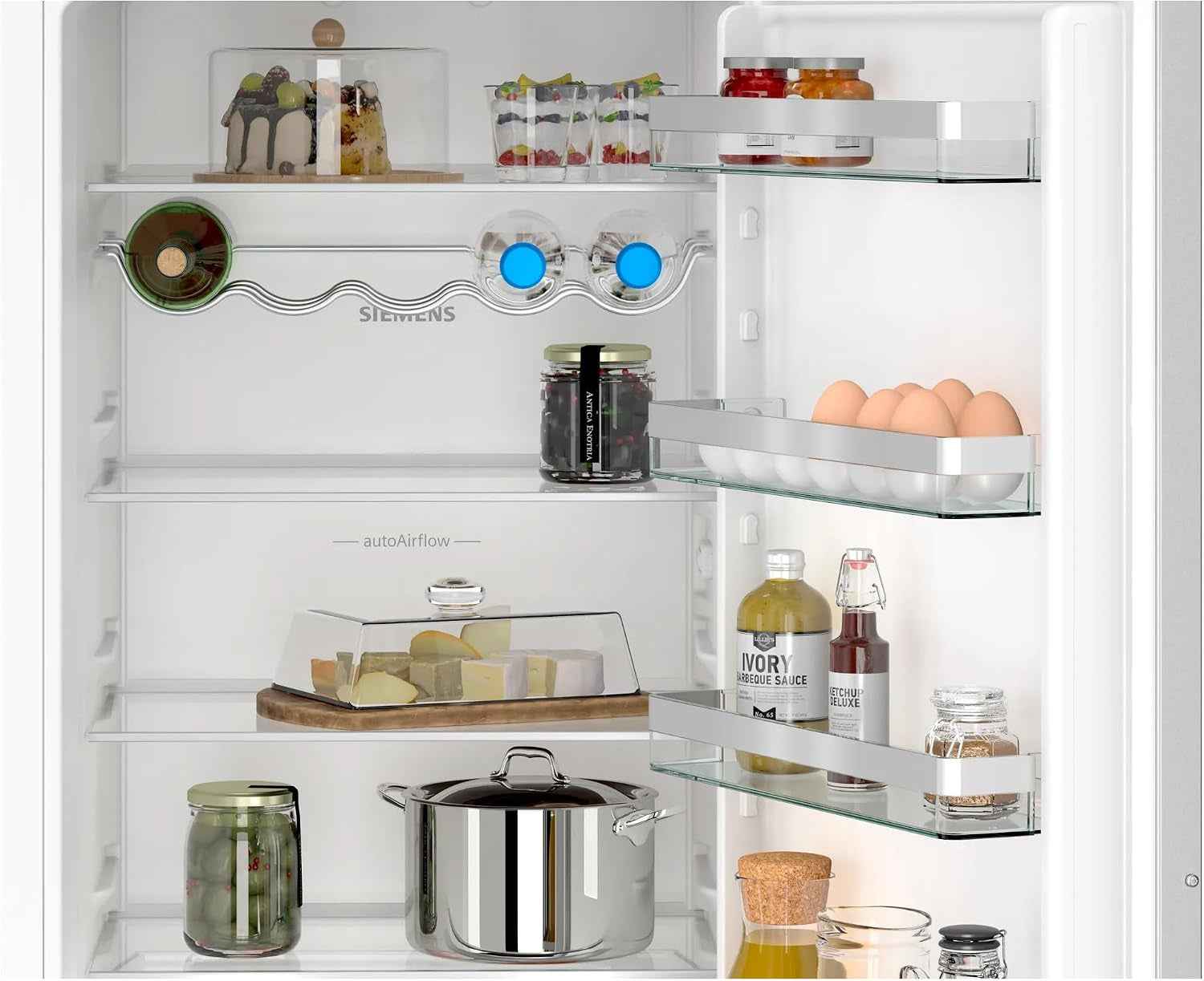 Siemens KI96NVFD0 Iq300 Réfrigérateur Encastrable XL Avec Congélateur - 194 X 56 Cm - Réfrigérateur De 215 L Et Congélateur De 75 L - Fabriqué En Allemagne - Nofrost - Fraîcheur 2 X plus Longue Avec
