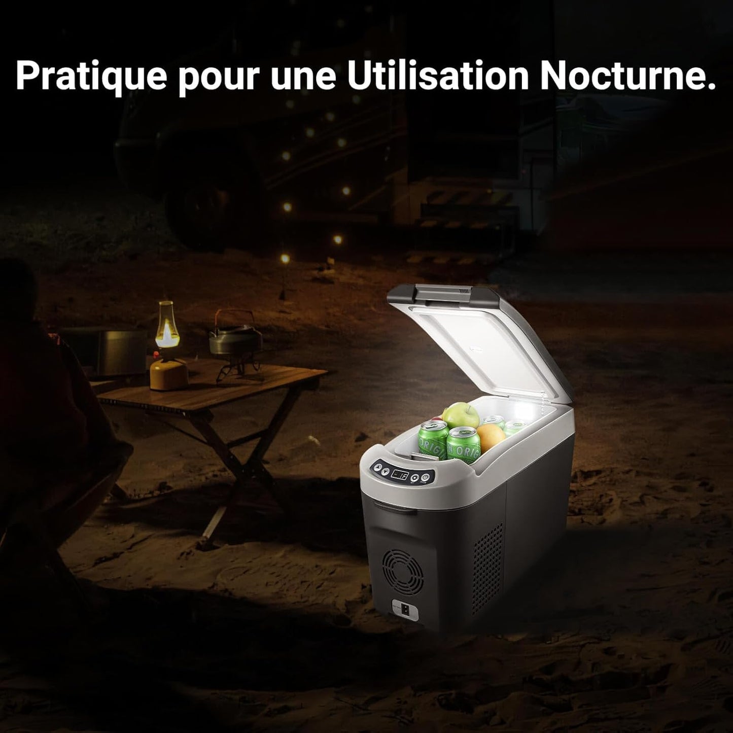 15L Glaciere Électrique, 12V Réfrigérateur De Voiture À Compresseur, Frigo Pour Voiture, Camion, Camping, Voyage