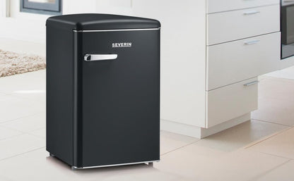 Réfrigérateur Congélateur, Pose Libre, Longueur 55 Cm, 108L, Classe D, 110 Kwh/An, 37 Db, Look Rétro, Noir Mat, RKS 8832