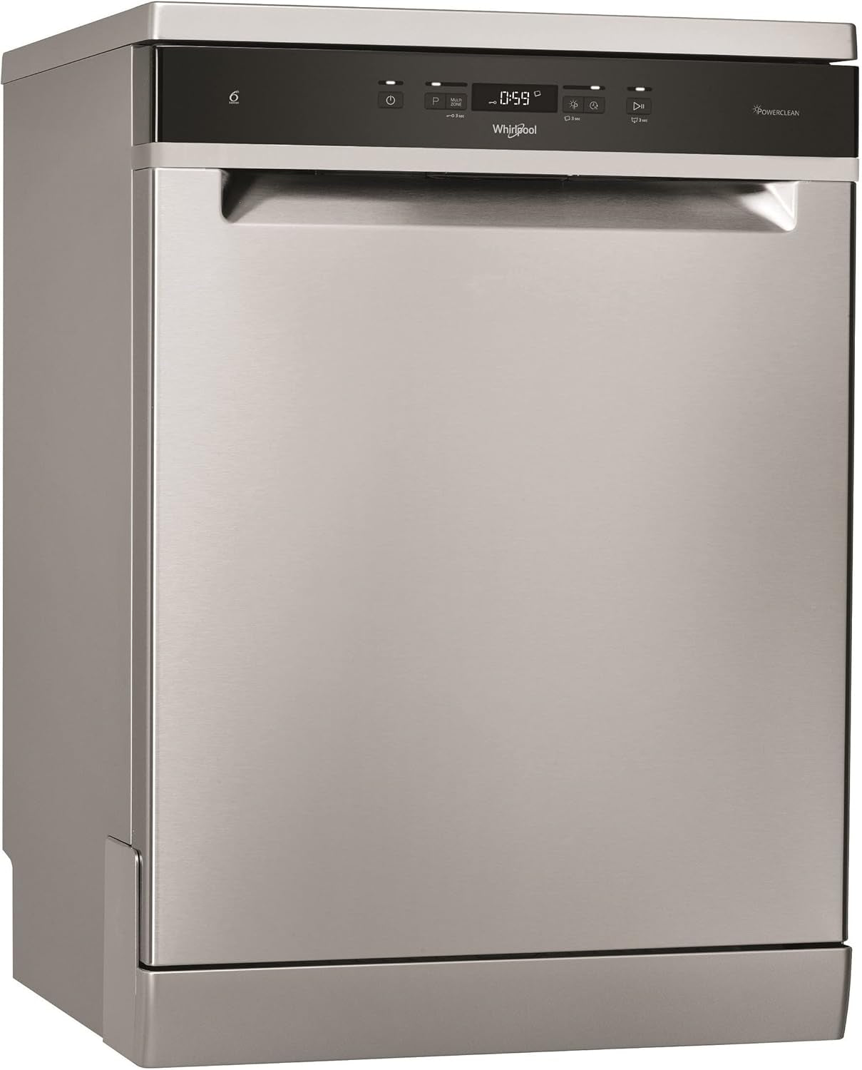 Whirlpool Lave Vaisselle 60 Cm WFC 3 C 42 PX, Autoportant, Acier Inoxydable, Gris, Noir