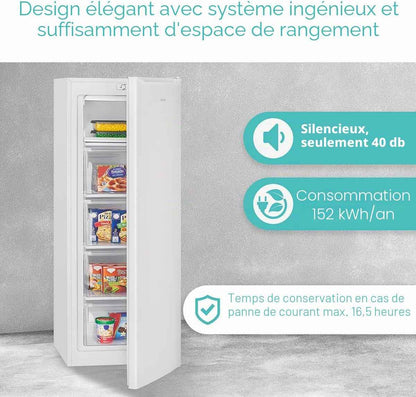 Congélateur Armoire 168 L Tiroirs GS 7364, Pose Libre, Blanc | Congélateur Pose Libre, Tiroirs De Rangement, Réglage De Température, Silencieux, Aspect Moderne