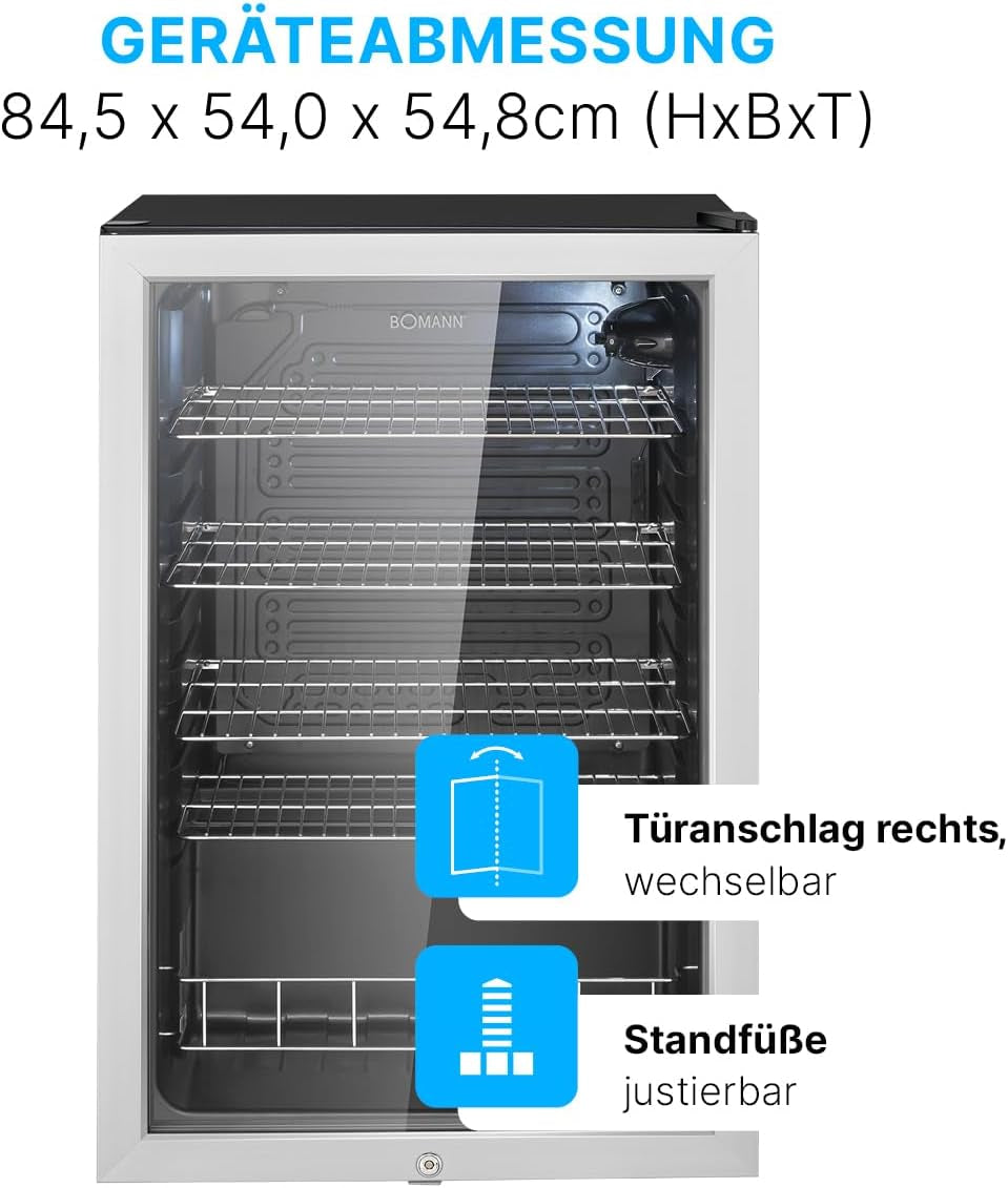 Bomann, Réfrigérateur Pour Boissons 115L, Eclairage Intérieur LED, KSG7288, Noir