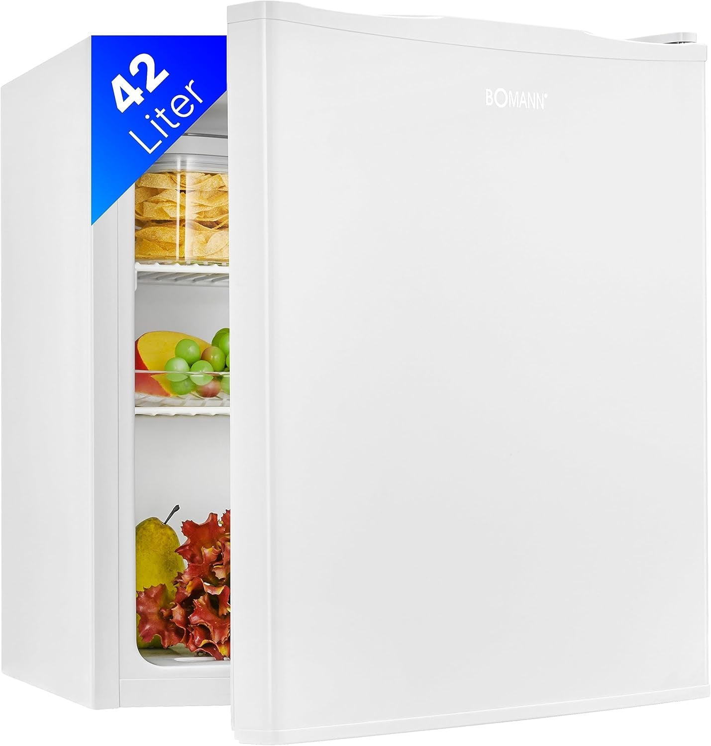 Bomann, Réfrigérateur 42L Blanc, Butée De Porte À Droite, Réversible, KB7346, Blanc