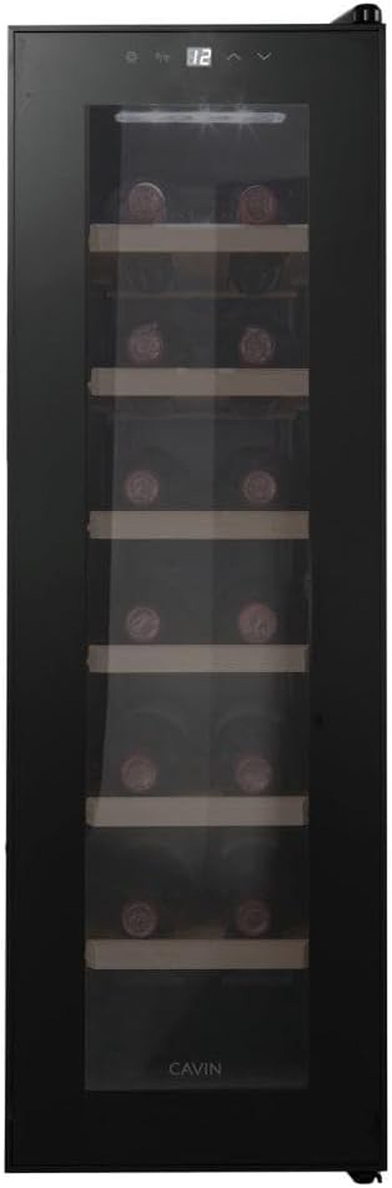 Cave À Vin Thérmoelectrique À Pose Libre, Northern Collection 14 Black, Cave À Vin Noire, 14 Bouteilles, Porte Anti-Uv, Six Clayettes En Bois