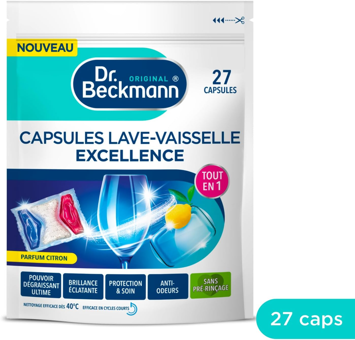 Capsules Lave-Vaisselle EXCELLENCE - Tout En 1 - 27 Capsules