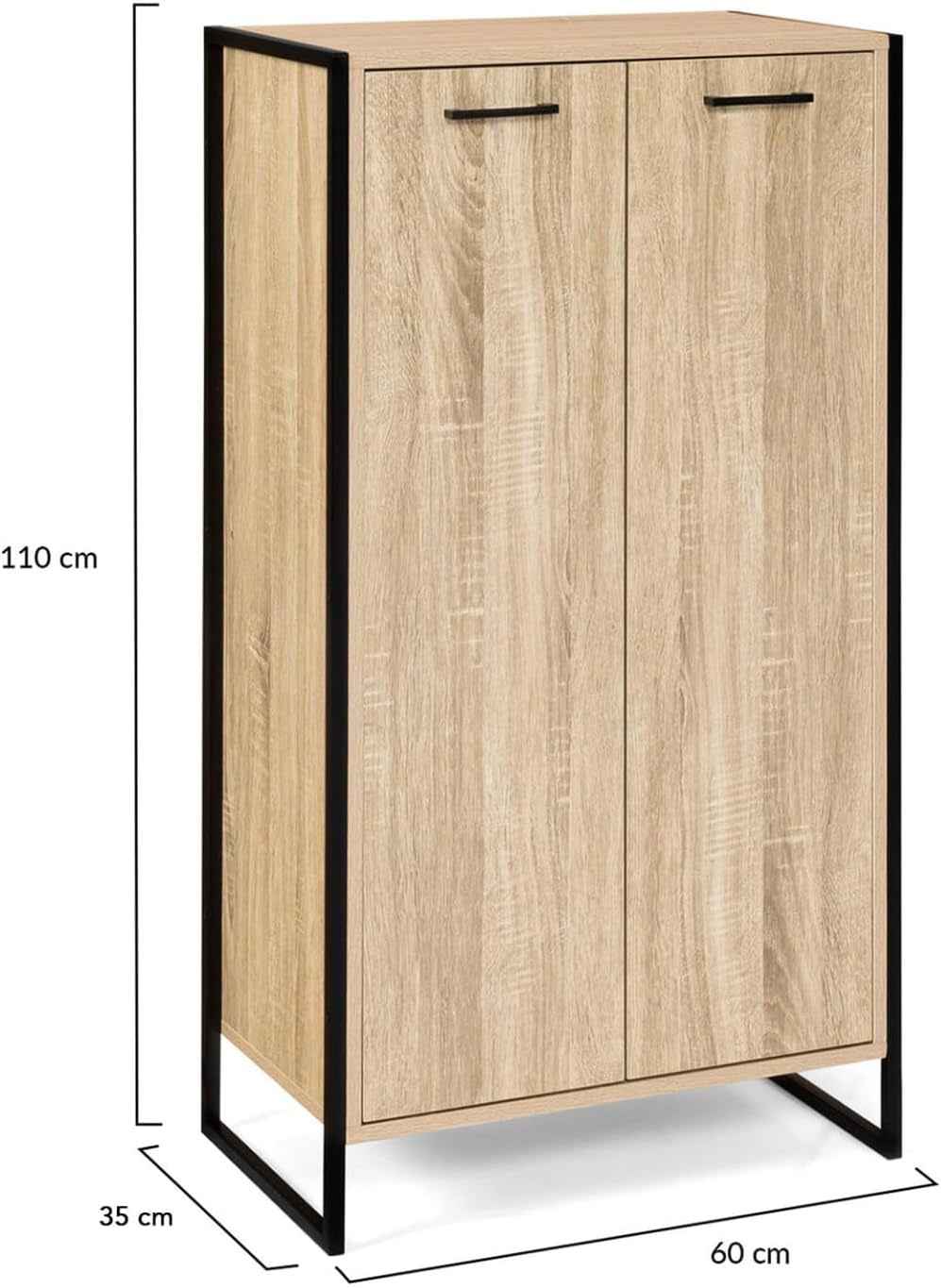 - Armoire À Chaussures 18 Paires Luis 2 Portes Design Industriel