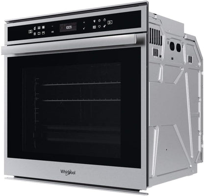 Four Encastrable Pyrolyse Whirlpool W6OS44PS1P - Chaleur Tournante Ou Pulsée / 73 Litres / Classe A+ / Inox / Rails Télescopiques / Injection De Vapeur