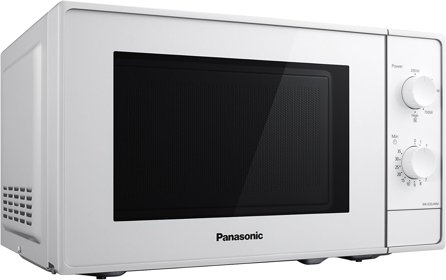 NN-E20JWMEPG Four À Micro-Ondes Avec Plateau Tournant En Verre, 20L, 800W, Décongélation, 5 Niveaux De Puissance, Minuterie, Blanc