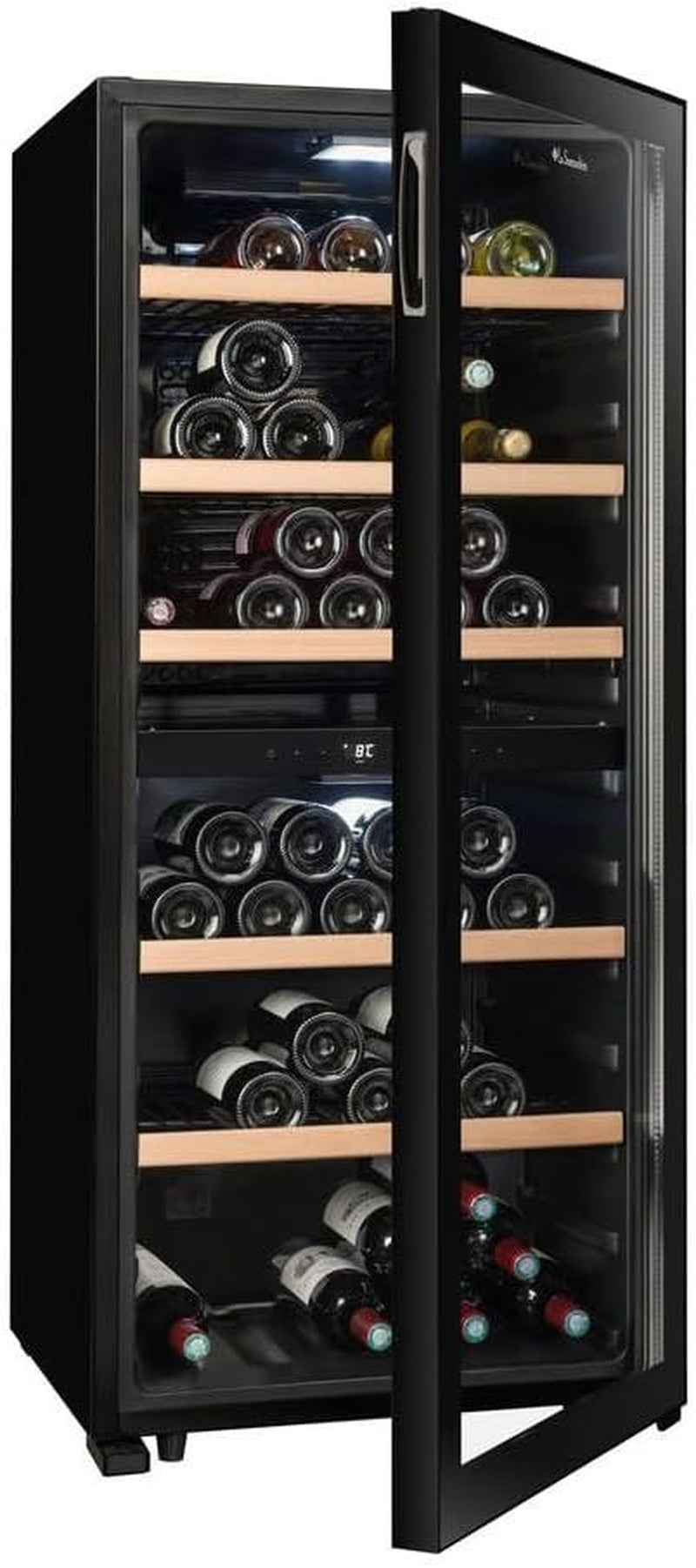 Cave De Mise À Température Double Zone LS102DZBLACK 102 Bouteilles