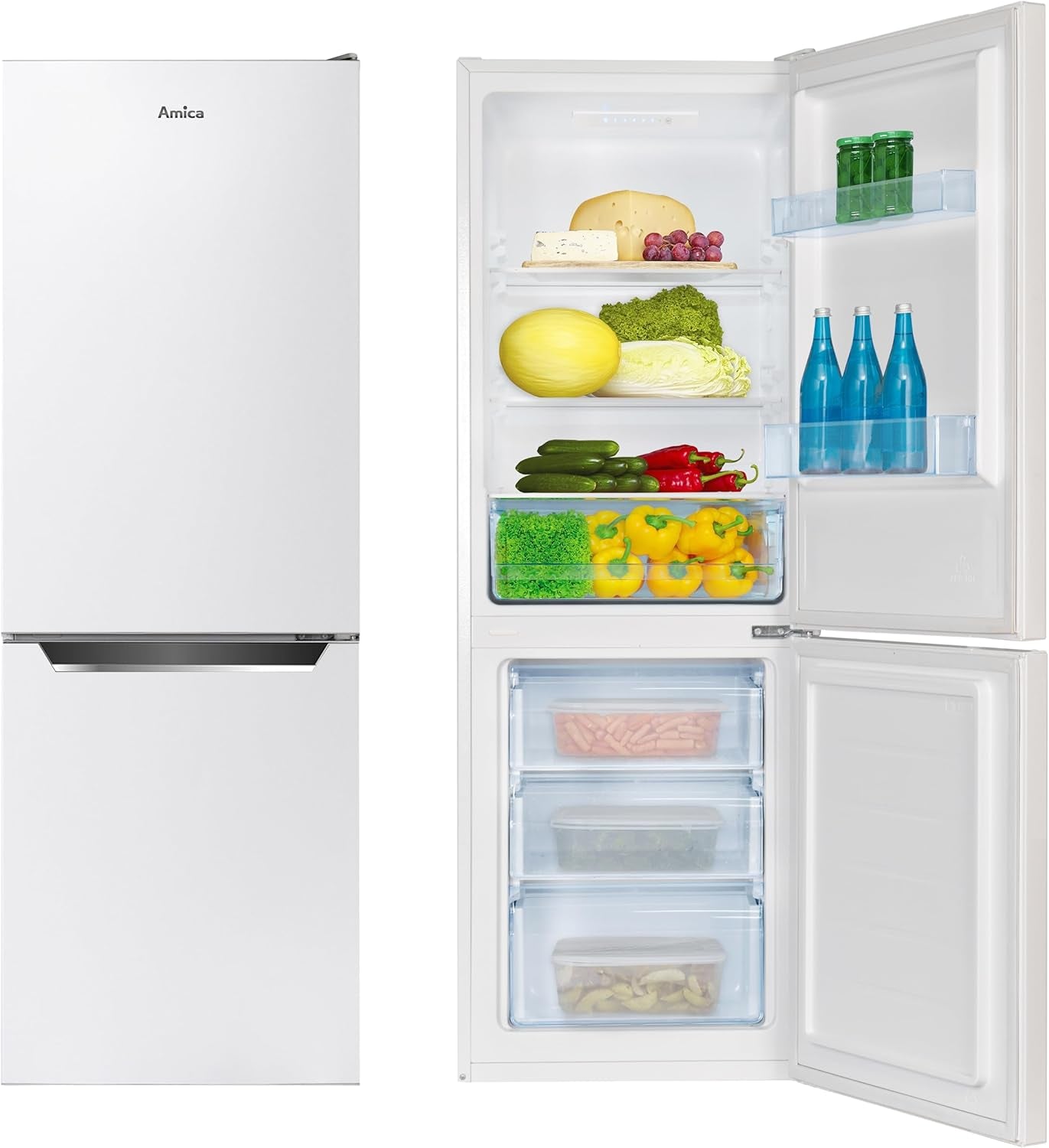 Amica KGCL 386 160 W Réfrigérateur-Congélateur Autoportante 227 L Blanc