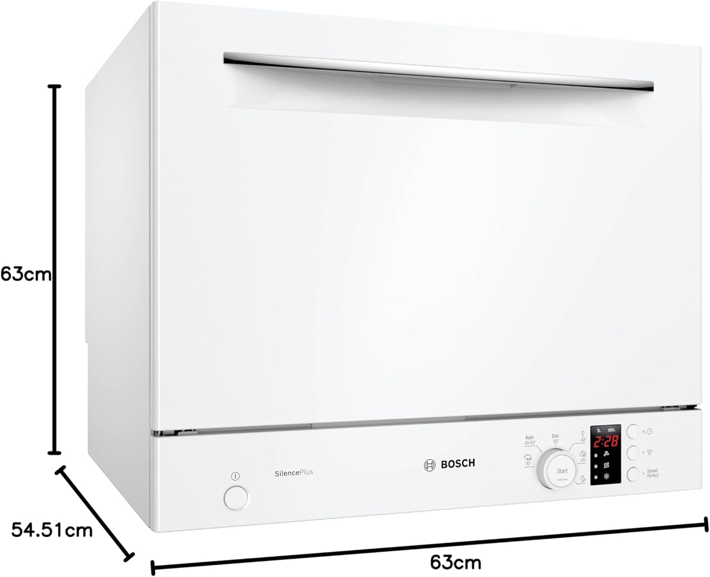 SKS62E32EU - Série 4 - Mini Lave-Vaisselle Pose-Libre - 55 Cm - 6 Couverts - 6 Programmes - Moteur Ecosilence Drive - Blanc