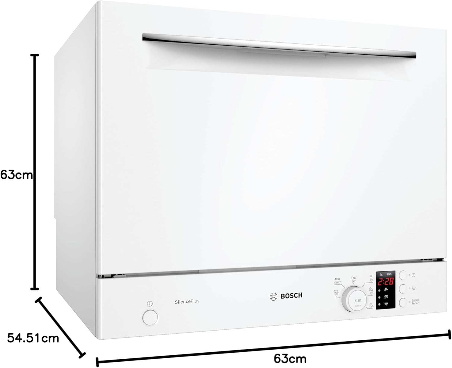 SKS62E32EU - Série 4 - Mini Lave-Vaisselle Pose-Libre - 55 Cm - 6 Couverts - 6 Programmes - Moteur Ecosilence Drive - Blanc