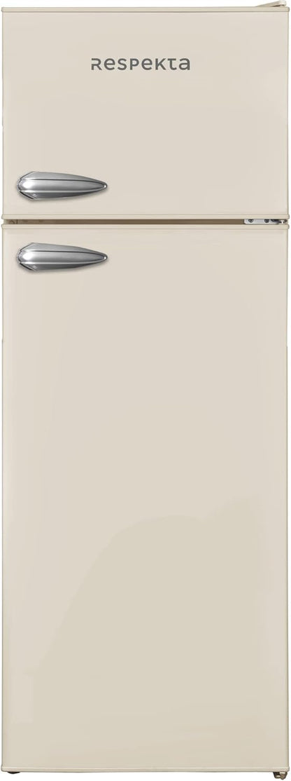 Respekta Réfrigérateur Rétro Avec Congélateur Haut / 145 X 54 Cm / 213 L / Pieds Réglables En Hauteur / Mode Hiver / Fonction Congélation Rapide / KS144VC / En Creme