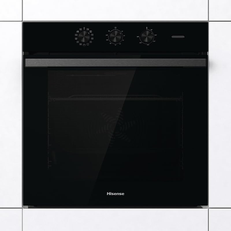Hisense BI64111AB Four Multifonction Thermoventilé, Cavité XXL 77 Litres, 12 Fonctions De Cuisson, Nettoyage D'Eau Propre, Classe A, Préchauffage Rapide, Fonction Pizza 300 °C, Air Fry