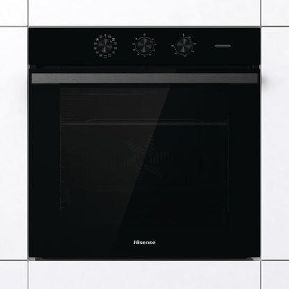 Hisense BI64111AB Four Multifonction Thermoventilé, Cavité XXL 77 Litres, 12 Fonctions De Cuisson, Nettoyage D'Eau Propre, Classe A, Préchauffage Rapide, Fonction Pizza 300 °C, Air Fry