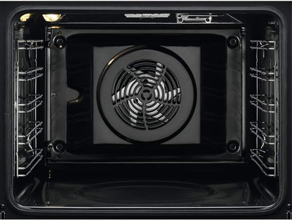 BEE435111M Four Électrique Multifonction, Intégrable, Nettoyage Aquaclean, 9 Fonctions, Cuisson Multi-Niveaux, Écran LCD Tactile, Ventilateur XXL, Capacité 72 L, Inox, Classe A+