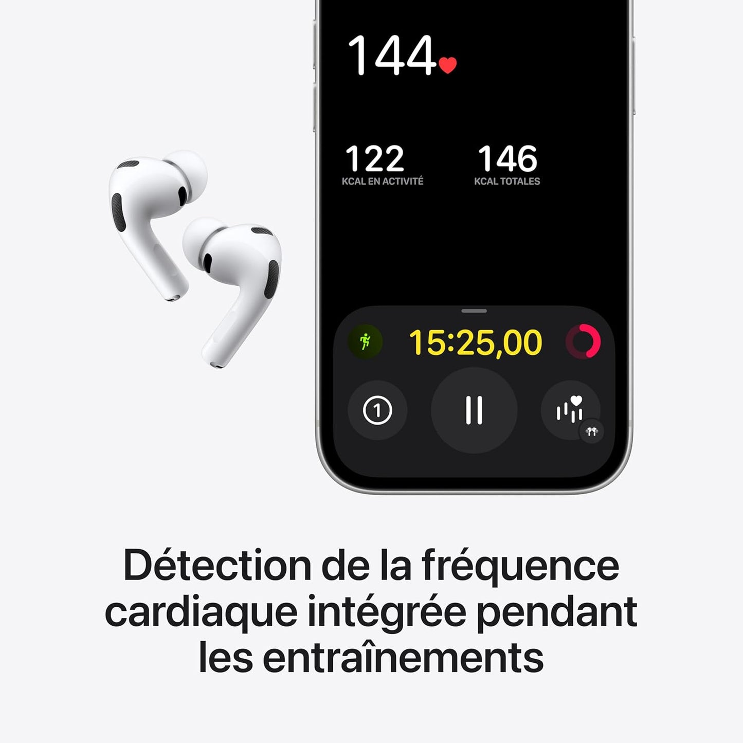Airpods Pro 3 Écouteurs Sans Fil, Réduction Active Du Bruit, Détection De La Fréquence Cardiaque, Écouteurs Bluetooth, Audio Spatial, Son Haute-Fidélité, Recharge USB-C