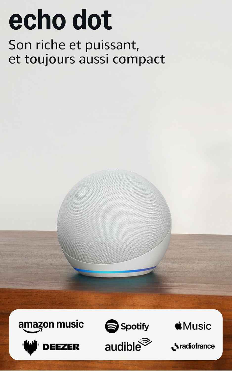 Echo Dot (Nouvelle Génération) | Enceinte Connectée Bluetooth Et Wi-Fi Au Son Puissant Encore plus Imposant | Blanc, Avec Accès Anticipé À Alexa+