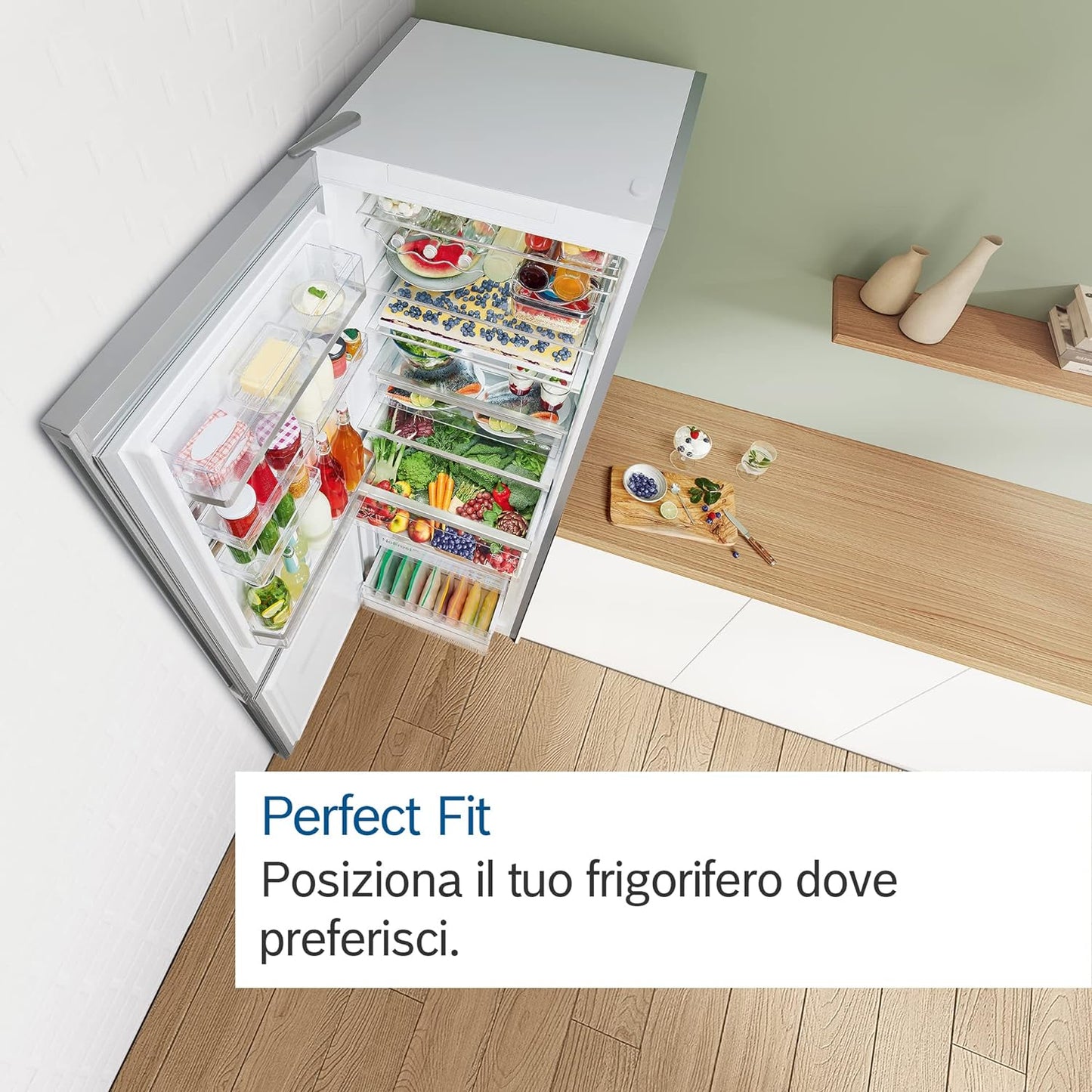 Hausgeräte KGN362LDF Série 4 Réfrigérateurs-Congélateurs 186X60Cm 218L+Congélateur 103 L Nofrost Ne Se Dégivre Jamais,Vitafresh Xxl,Fraîcheur plus Longue,Éclairage LED Uniforme Acier Inoxydable