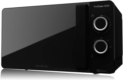 Micro-Ondes Proclean 3030. Capacité De 20 L, Revêtement Ready2Clean, 700 W De Puissance, 6 Niveaux De Fonctionnement, Minuterie 30 Minutes, Mode Décongeler, Finition Noir.