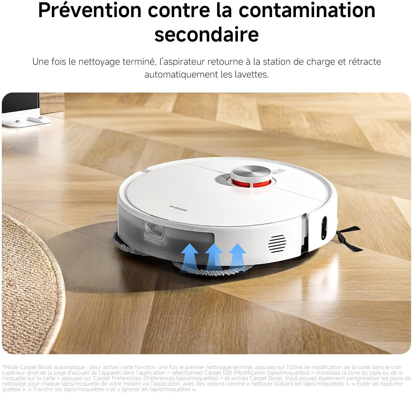 S40 Pro Aspirateur Robot, 15000Pa, Deux Bras Extensibles | Double Anti-Nœuds, Évitement D’Obstacles Grand-Angle, Détection Des Tapis, Relevage Auto Des Serpillières, Contrôle App/Voix
