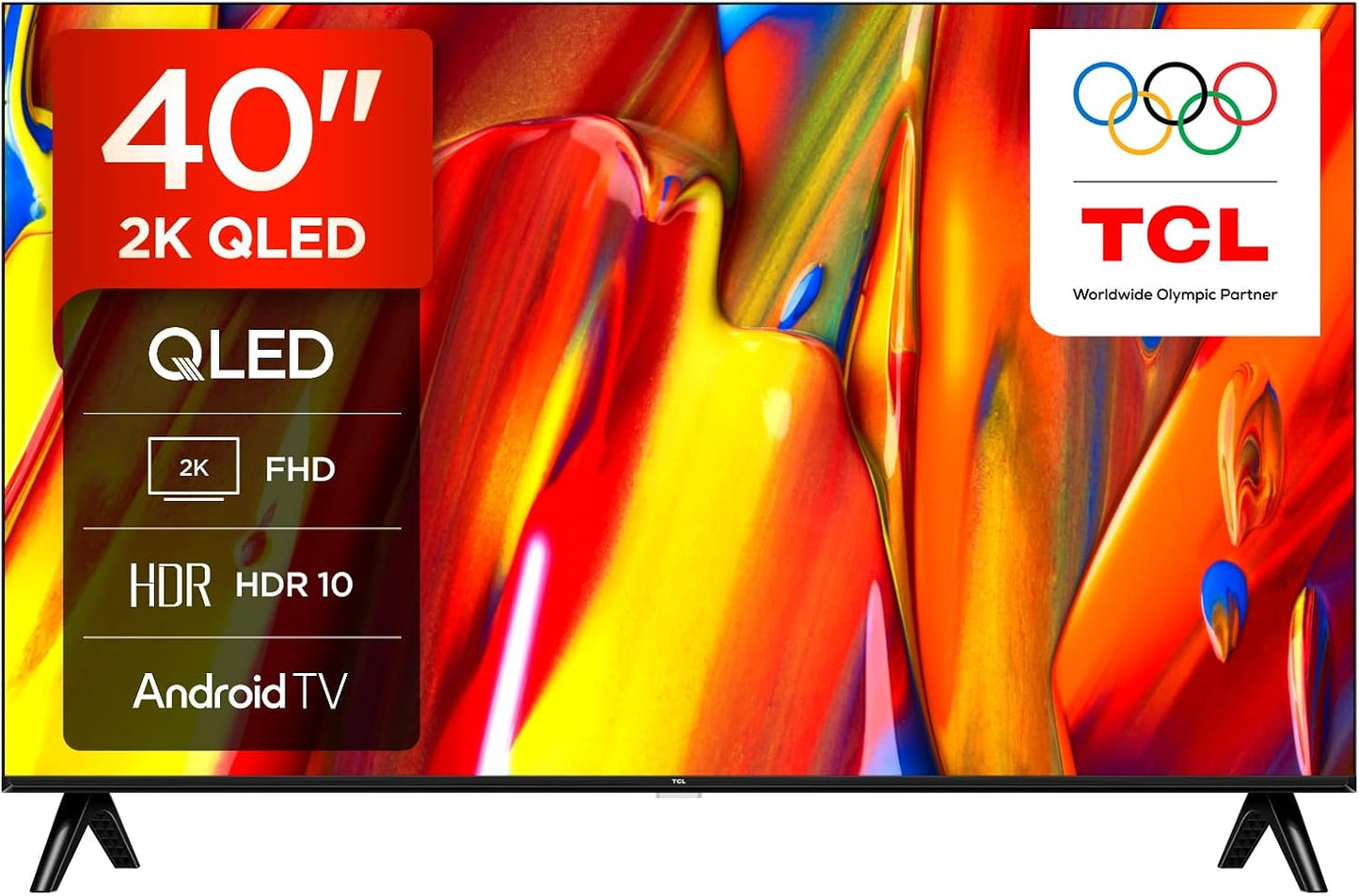 TCL 40V5C – TV QLED Direct LED Smart Full HD 40" Avec Android TV​ & HDR - Compatible Avec Google Cast & Google Home, Design Mince