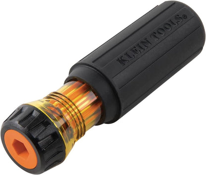32288 Tournevis Isolé 8 En 1 Avec Lames Interchangeables, 3 Phillips, 3 Fentes Et 2 Pointes Carrées, Noir/Orange