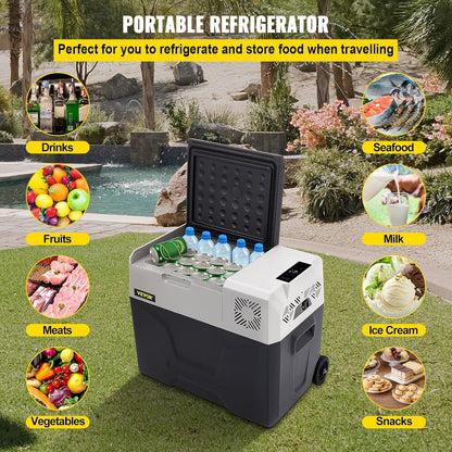 Mini Réfrigérateur Portable Pour Voiture 40L, Avec Écran LCD Numérique, 220 V Mini Réfrigérateur Congélateur, Congélateur Pour Réfrigérateur Portable De -20 À 20 Degrés C