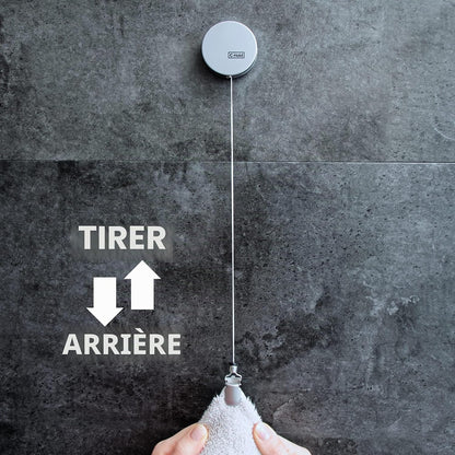 Porte-Serviettes Extensible /Crochet À Serviettes | Le Porte-Serviettes Intelligent Et Ingénieux Autocollant, Acier Inoxydable, Chrome Inoxydable
