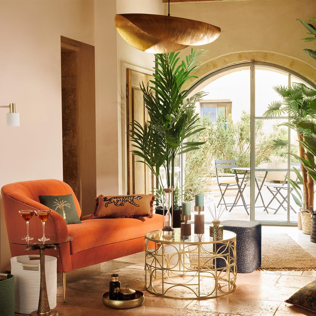 Atmosphera - Luminaire Suspension En Métal Doré D 80 Cm