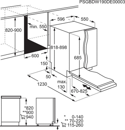 Reallife EEM69300L Lave-Vaisselle Tout Intégrable 60 Cm, Commandes Quickselect Avec Connectivité Intégrée, Technologie Extrahygiene, 15 Couverts Blanc