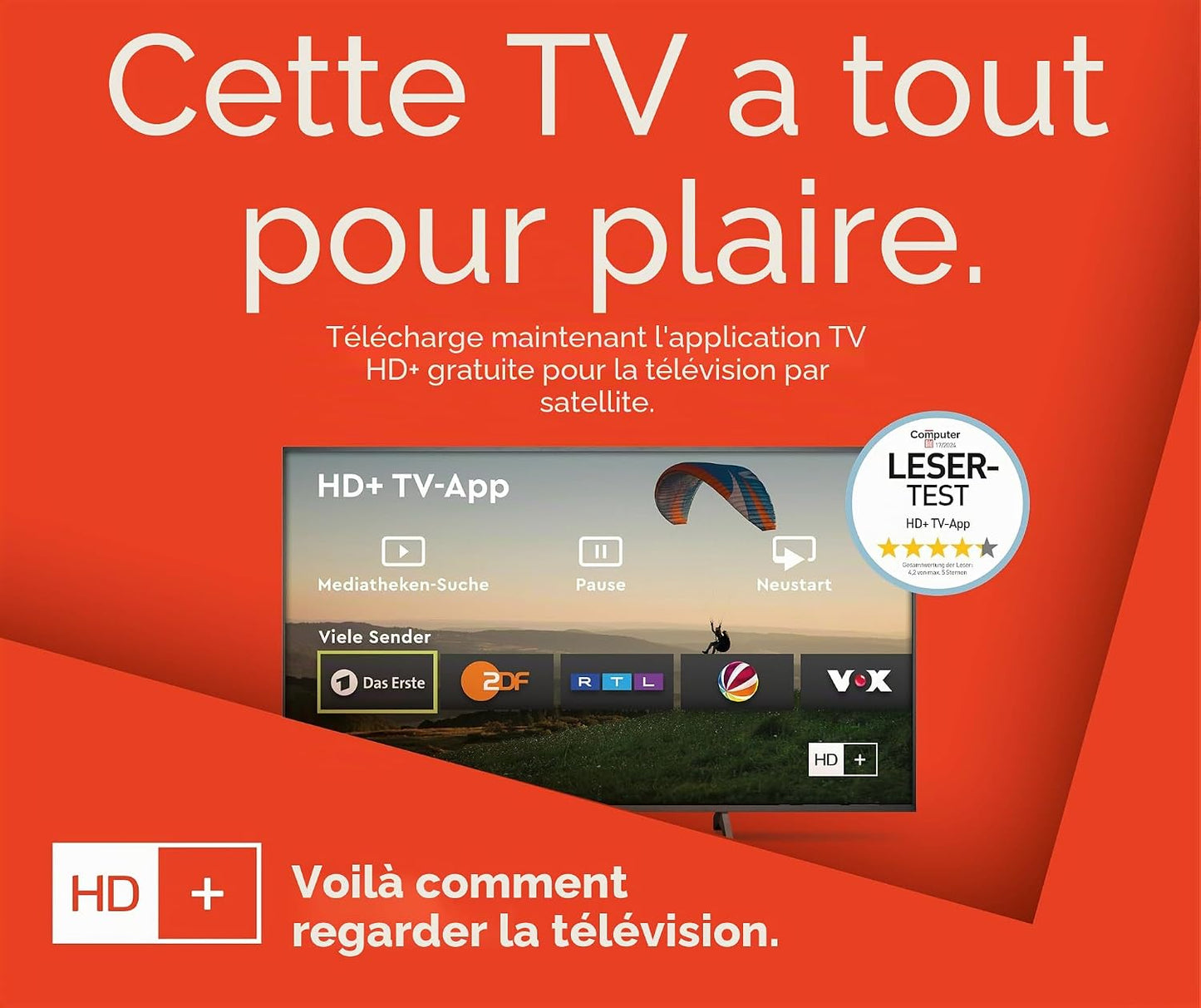 Tivo LT-24VH5455 Téléviseur Smart TV 24" (Hd-Ready, HDR, Triple Tuner, 6 Mois HD+ Inclus)
