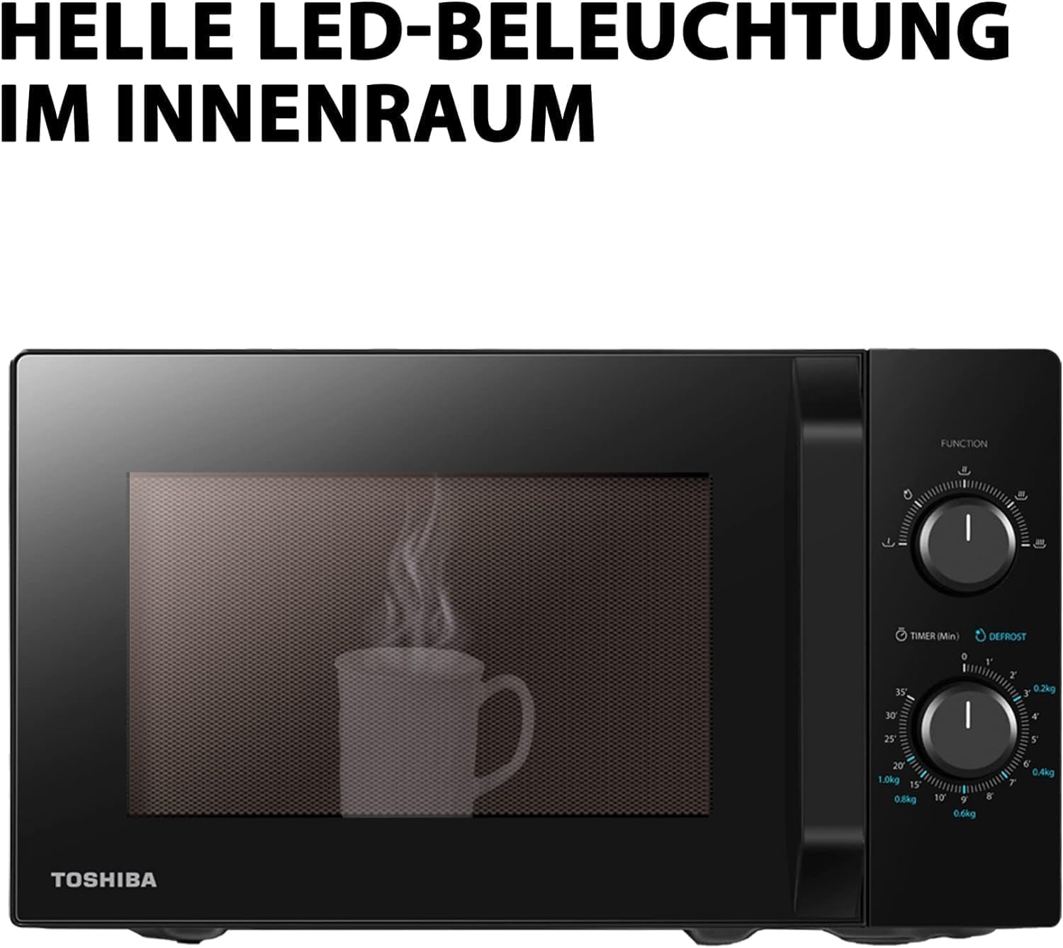 Micro-Ondes Solo 20L MW2-MM20PF(BK), Micro-Ondes Sur Pied, 800W, 5 Niveaux De Puissance, Avec Décongélation Facile, Éclairage LED À L'Intérieur, Noir