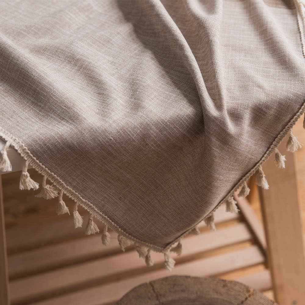 Nappe Rectangulaire 140 X 220 Cm, Brown Nappe Lin Nappes Tissu Pour Salle À Manger, Exterieur, Picnic, Anniversaire, Noel