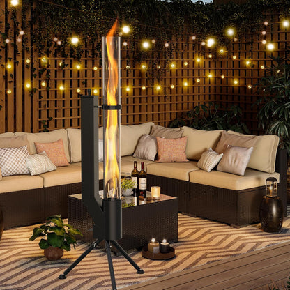 Pellet Torch - Cheminée De Jardin - Cheminée Extérieur Pour Terrasse - Chauffage Foyer Extérieur - Brasero Exterieur De Jardin - Poêle À Pellets Granulés