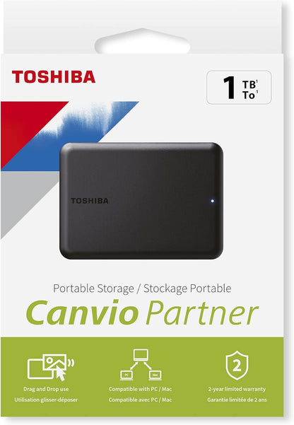 Canvio Partner 1TB - Disque Dur Externe Portable 2,5'', USB 3.2, Compatible Mac Et Windows. (HDTB510EK3AB)