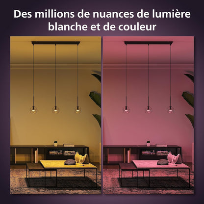 Philips Hue White and Color Ambiance, Ampoule LED Connectée Sphérique Compatible Bluetooth, E14, Fonctionne Avec Alexa, Google Assistant Et Apple Homekit, Lot De 2