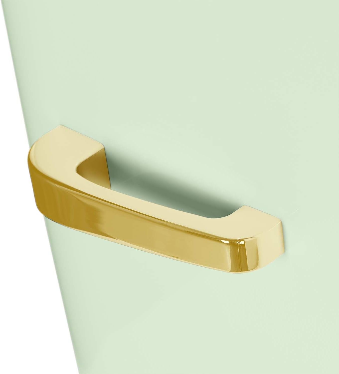 / RETRO FRIDGE 83.5 Gold/Réfrigérateur Vert Avec Poignée Or/Pratique Et Fonctionnel, Matériaux Résistants