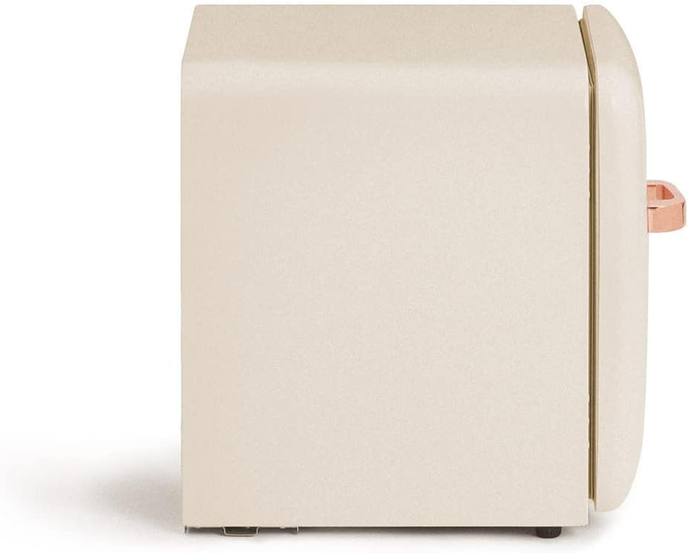 / RETRO FRIDGE 50 ROSE Gold/Réfrigérateur Blanc Cassé Avec Poignée or Rose/Pratique Et Fonctionnel, Matériaux Résistants